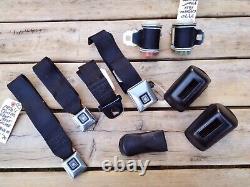 1965-70 GM Cadillac Deville Convertible FRONT Seat Belt SET -6 Pieces BLACK VGC