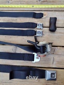 1965-70 GM Cadillac Deville Convertible FRONT Seat Belt SET -6 Pieces BLACK VGC