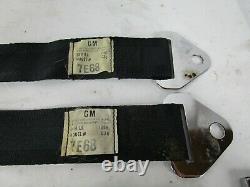 1968 1969 Chevrolet Corvette Black Seat Belts Harness