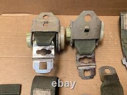 1969 Lincoln Deluxe Seat Belt Parts Lot with Retractors Ford FoMoCo Script GREEN