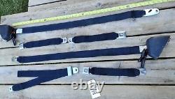 1970's GM Cadillac Eldorado Convertible FRONT Seat Belt SET -6 Pieces BLACK VGC