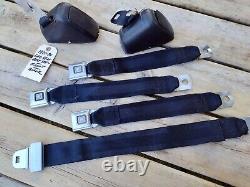 1970's GM Cadillac Eldorado Convertible FRONT Seat Belt SET -6 Pieces BLACK VGC