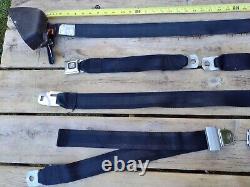 1970's GM Cadillac Eldorado Convertible FRONT Seat Belt SET -6 Pieces BLACK VGC