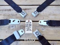 1970's GM Cadillac Eldorado Convertible FRONT Seat Belt SET -6 Pieces BLACK VGC