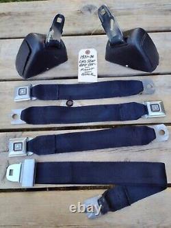 1970's GM Cadillac Eldorado Convertible FRONT Seat Belt SET -6 Pieces BLACK VGC