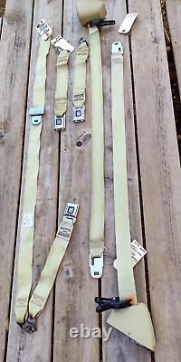 1970's GM Cadillac Eldorado Convertible FRONT Seat Belt SET -6 Pieces GOLD VGC