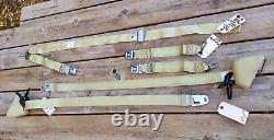 1970's GM Cadillac Eldorado Convertible FRONT Seat Belt SET -6 Pieces GOLD VGC