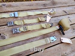 1970's GM Cadillac Eldorado Convertible FRONT Seat Belt SET -6 Pieces GOLD VGC