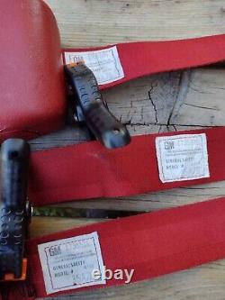 1970's GM Cadillac Eldorado Convertible FRONT Seat Belt SET 6 Pieces RED EC