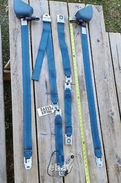 1970's GM Cadillac Eldorado Convertible FRONT Seat Belt SET MED BLUE EC