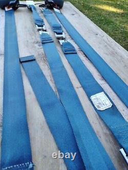 1970's GM Cadillac Eldorado Convertible FRONT Seat Belt SET MED BLUE EC