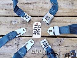 1970's GM Cadillac Eldorado Convertible FRONT Seat Belt SET MED BLUE EC