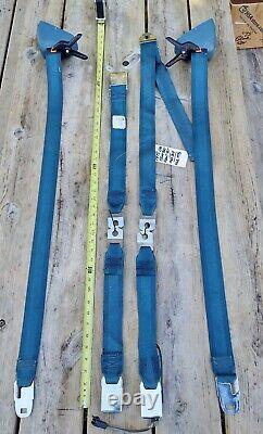 1970's GM Cadillac Eldorado Convertible FRONT Seat Belt SET MED BLUE EC