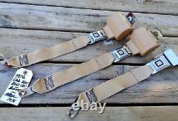 1970's GM Cadillac Eldorado Convertible REAR SET Seat Belts TAN / BUCKSKIN EC