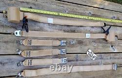 1970's GM Cadillac Eldorado Convertible REAR SET Seat Belts TAN / BUCKSKIN EC