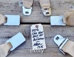 1970's GM Cadillac Eldorado Convertible REAR SET Seat Belts TAN / BUCKSKIN EC