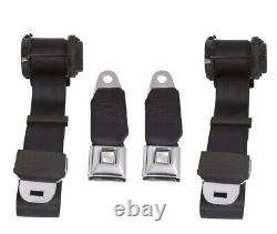 1978-82 Chevrolet Corvette Black 3 Point Seat Belts Retractable Shoulder Harness