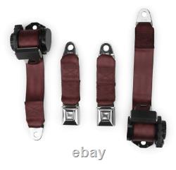 1978-82 Chevy Corvette Maroon 3 Point Seat Belts Retractable Shoulder Harness