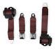1978-82 Chevy Corvette Maroon 3 Point Seat Belts Retractable Shoulder Harness