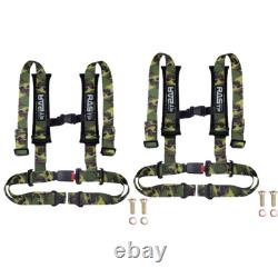 1Pair 2in 4-Point Car Harness Sport Quick Release Safety Seat Belt+Shoulder Pad