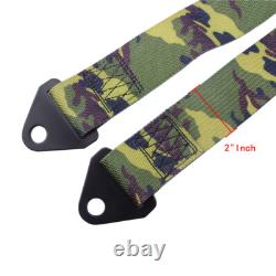 1Pair 2in 4-Point Car Harness Sport Quick Release Safety Seat Belt+Shoulder Pad