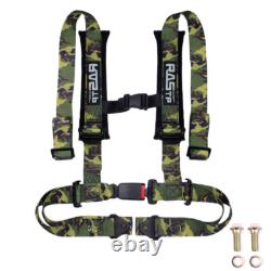 1Pair 2in 4-Point Car Harness Sport Quick Release Safety Seat Belt+Shoulder Pad