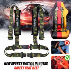1Pair 2in 4-Point Car Harness Sport Quick Release Safety Seat Belt+Shoulder Pad