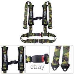 1Pair 2in 4-Point Car Harness Sport Quick Release Safety Seat Belt+Shoulder Pad