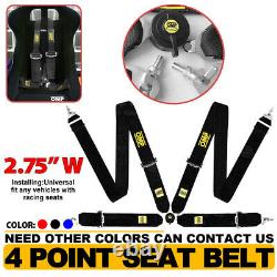 1Pcs Universal Black 4 Point Camlock Quick Release Racing Car Seat Belt Harness