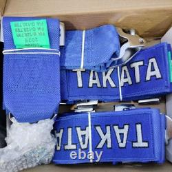 1 PAIR TAKATA 4 Point Snap-On 3 Seat Belt with Camlock Universal Hardness BLUE