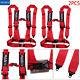 1 Pair RED 4 Point 3 Racing Style Harness Belt 4PT Camlock Quick Release