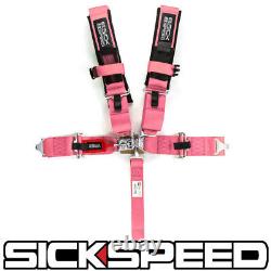 1 Pink 5 Point Racing Harness Shoulder Pad Safety Seat Belt Buckle