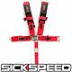 1 Red 5 Point Racing Harness Shoulder Pad Safety Seat Belt Buckle