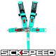1pc Mint Green 5 Point 3 Nylon Racing Harness Adjustable Safety Seat Belt Q1