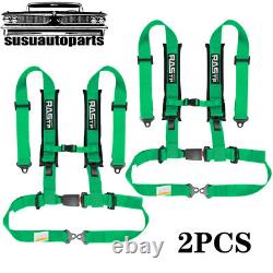 2PCS 2IN Straps 4 Point Safety Harness Gray Racing Seat Belts For ATV UTV Go-Kar