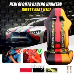 2PCS 2 4Point Racing Car Harness Sport Quick Release Safety Universal Seat Belt