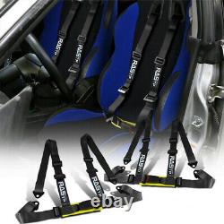 2PCS 2 4-Point Adjustable Racing Seat Belts Harness Safety Shoulder Straps