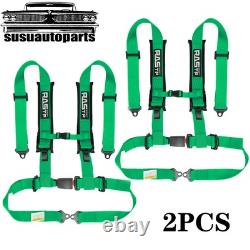 2PCS 2 Straps 4 Point Safety Harness Gray Racing Seat Belts For ATV UTV Go-Kar