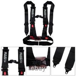2PCS 3 4 Point Racing Style Harness Belt 4PT Camlock Quick Release Black