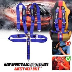 2PCS 3 Universal Blue 5 Point Camlock Quick Release Racing Car Belt Harness