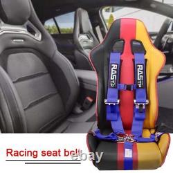 2PCS 3 Universal Blue 5 Point Camlock Quick Release Racing Car Belt Harness
