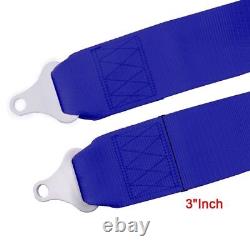 2PCS 3 Universal Blue 5 Point Camlock Quick Release Racing Car Belt Harness
