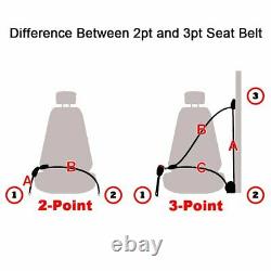 2PCS Beige Seat Belt Lap Strap 2 Point Harness Fixed Adjustable Safety Belt
