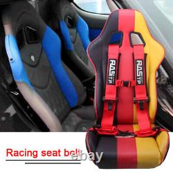 2PCS Red 3inch 4 Point Quick Release Safety Seat Belt Harness+Shoulder Pads