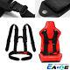 2PC Universal Black 4-Point Car Auto Racing Sport Seat Belt Safety Harness Strap