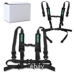 2Pcs 4 Point Harness Seat Belt With Padding Heavy Duty Buckle Upgraded 2 Inch