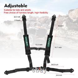 2Pcs 4 Point Harness Seat Belt With Padding Heavy Duty Buckle Upgraded 2 Inch