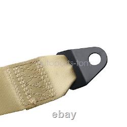 2Set Car Vehicle 3 Point Harness Safety Belt Seat Belt Beige Universal