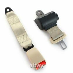 2X 2 Point Harness Safety Seat Belt Buckle Clip Beige Retractable Fit Mitsubishi