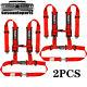 2X 2 Red Universal 4 Point Safety Harness Racing Seat Belts For ATV UTV Go-Kart